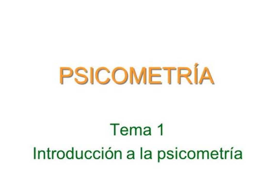 Introduction à la psychométrie / Psychologie expérimentale