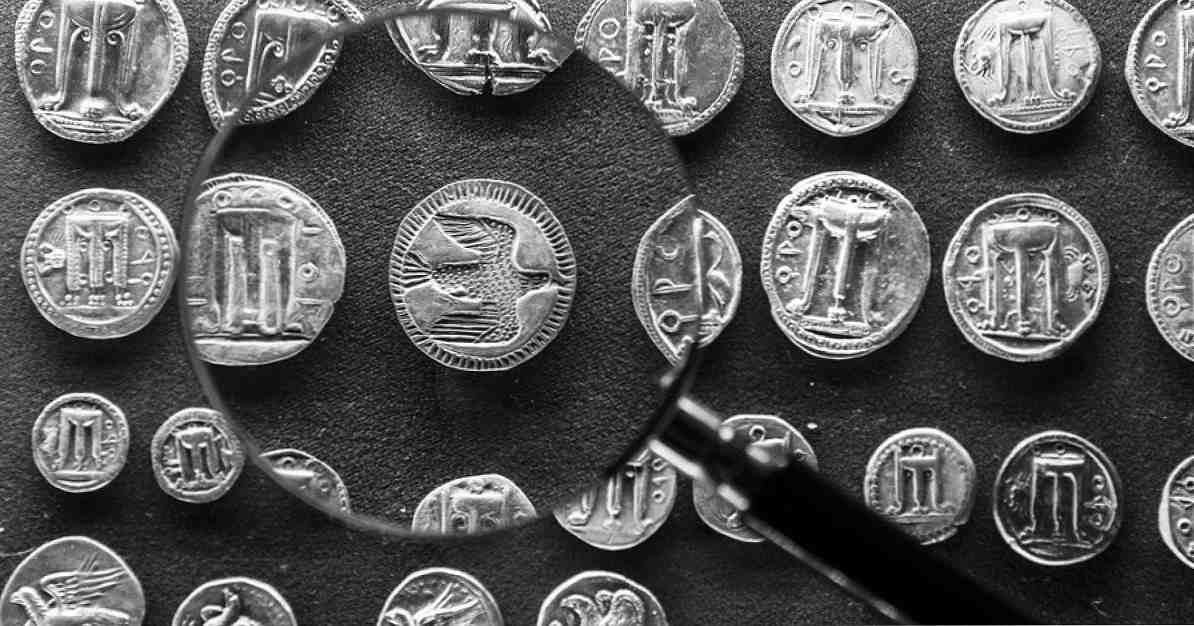 Ursprünge der Münze sind drei Entwicklungsstufen in der Geschichte / Kultur